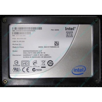 Нерабочий SSD 40Gb Intel SSDSA2M040G2GC 2.5" FW:02HD SA: E87243-203 (Ковров)